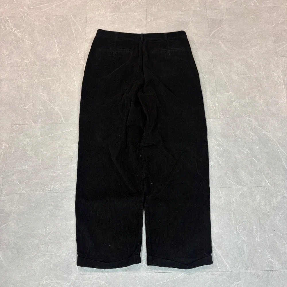 Trust Mens Black Corduroy Pants Wide Leg Cotton Trousers 36x32 Skater Vintage
